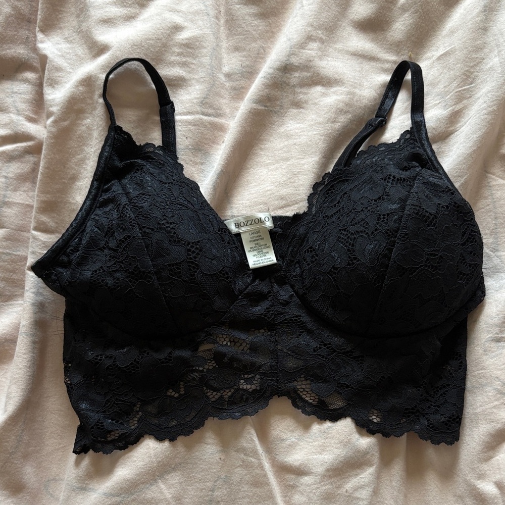 Bozzolo Elegant Black Lace Bralette